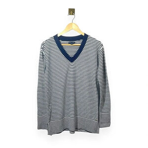 Tommy Hilfiger Women’s V-Neck Striped Pullover Sweater in Navy/White Size S